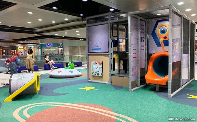 Free space-themed playground on Level 3 of Marina Square