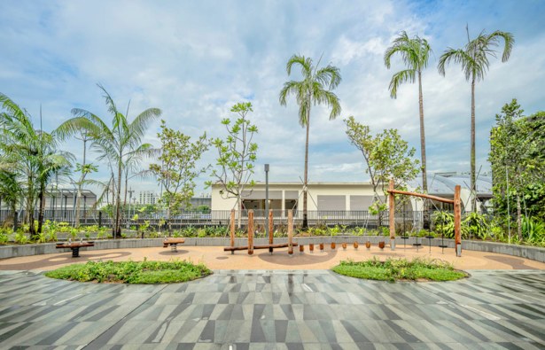 Outdoor play equipment at Pasir Ris Mall Central Greenway