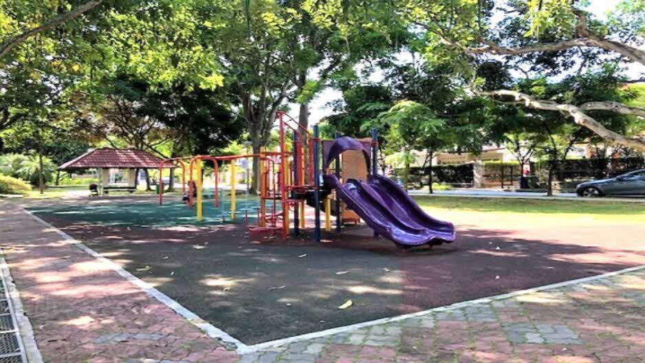 Slides and climbing equipment at Mount Sinai Plain Playground
